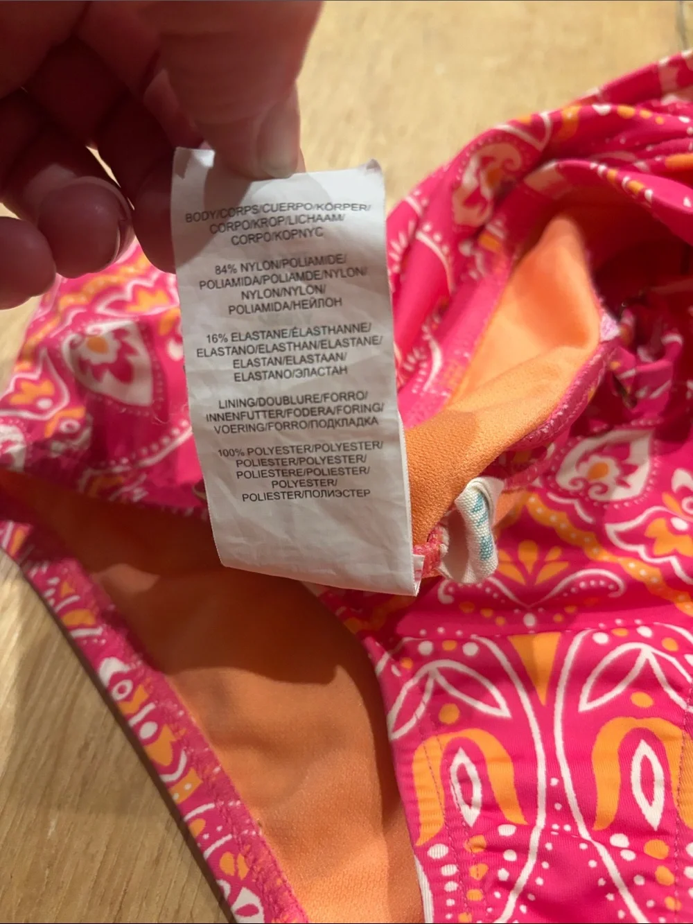 Hobie Girls Pink and Orange Paisley Two-Piece Swim Bikini